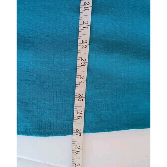 New Directions Aqua Tunic Blouse with Appliqued Bodice Size M - Picture 7 of 8